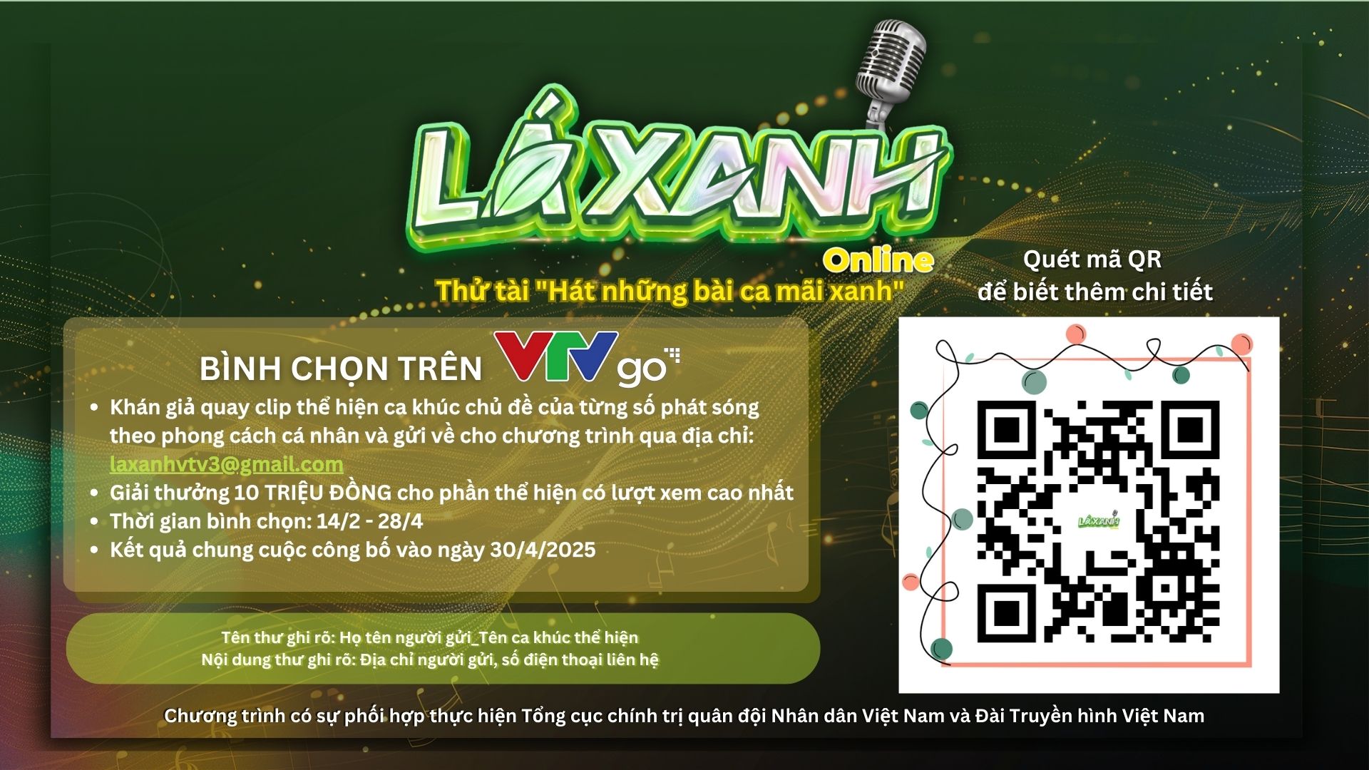 Cơ hội thử tài làm ca sĩ với “Lá xanh”
